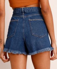 Short-Saia-de-Jeans-Cintura-Alta-Assimetrico-com-Puidos--Azul-Escuro-1003812-Azul_Escuro_3