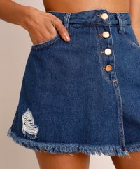 Short-Saia-de-Jeans-Cintura-Alta-Assimetrico-com-Puidos--Azul-Escuro-1003812-Azul_Escuro_4