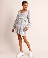 Vestido-Curto-de-Viscose-Estampado-Listrado-com-Babado-Manga-Bufante-Multicor-9999511-Multicor_3