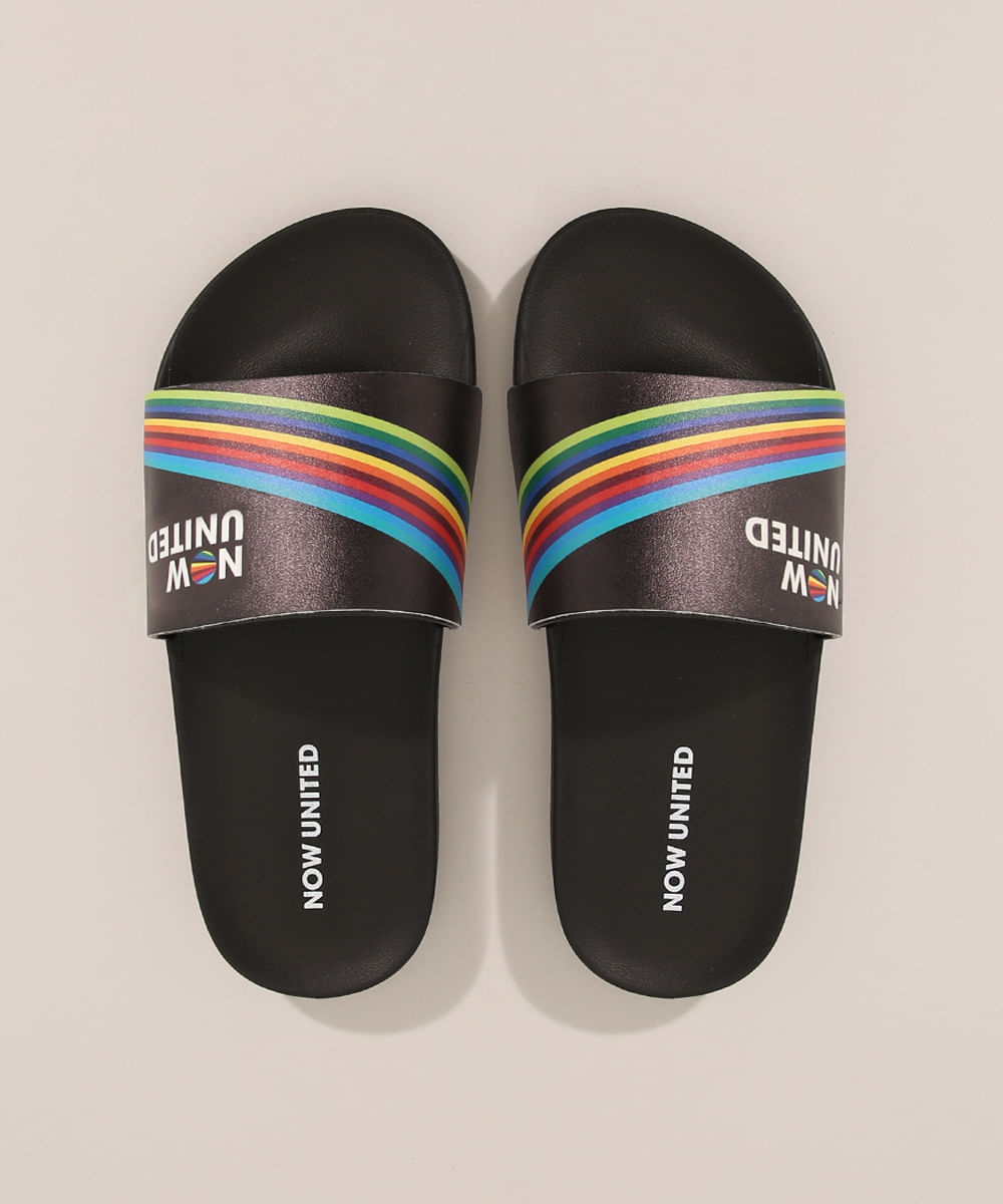 Chinelo Slide Infantil Grendene Now United Preto