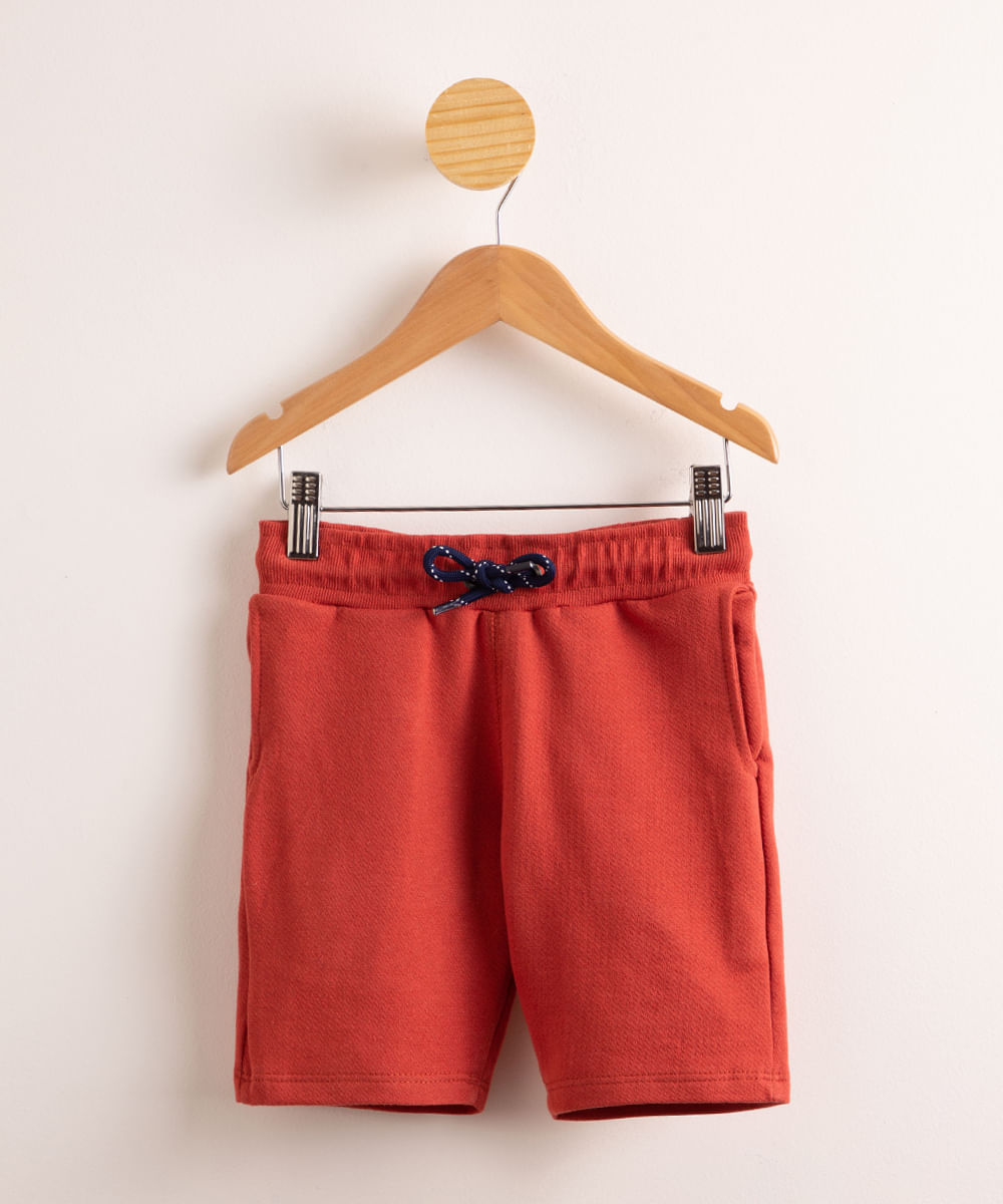 Bermuda Infantil de Moletom Vermelho