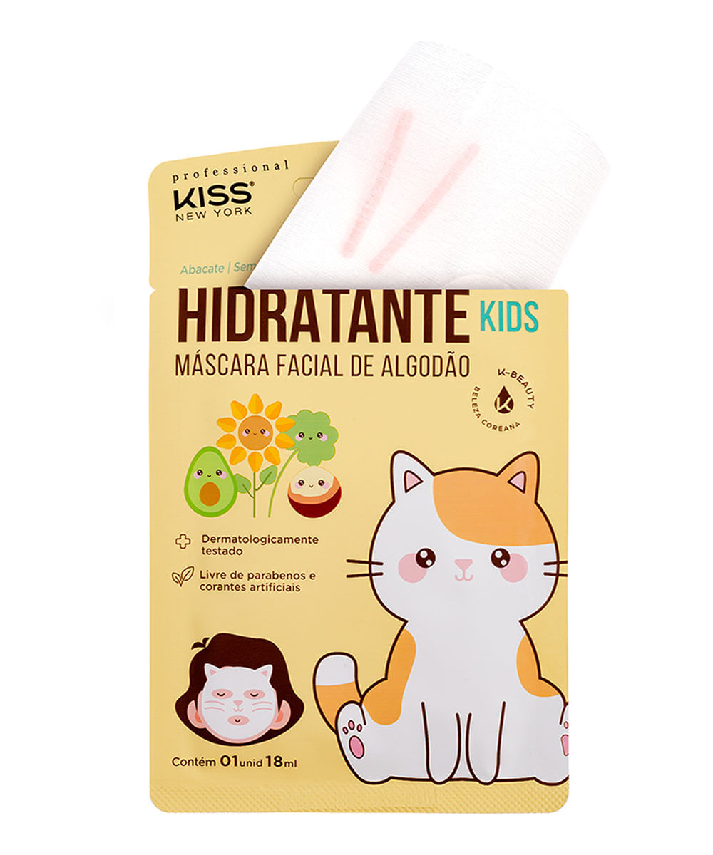 Máscara Facial Para Crianças Hidratante - Kiss Ny Único