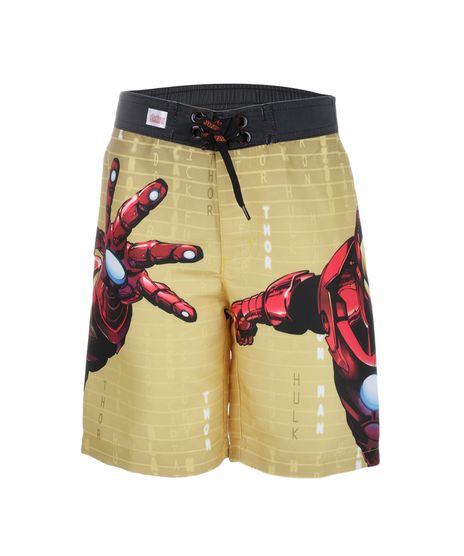 Bermuda-Estampada-do-Homem-de-Ferro-Menino-Amarela-7962566-Amarelo_1