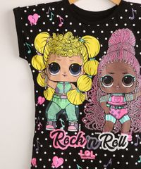 Blusa-Infantil-de-Algodao-LOL-Surprise-Estampada-Poa-Manga-Cura-Preta-9995049-Preto_5
