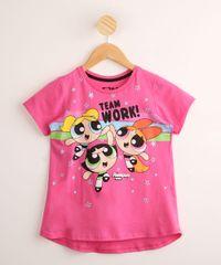 Blusa-Infantil-de-Algodao-Meninas-Super-Poderosas-Manga-Curta-Rosa-9995023-Rosa_1