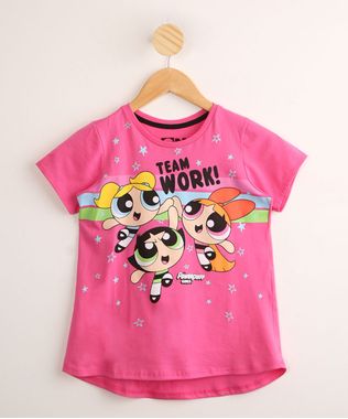 Blusa-Infantil-de-Algodao-Meninas-Super-Poderosas-Manga-Curta-Rosa-9995023-Rosa_1