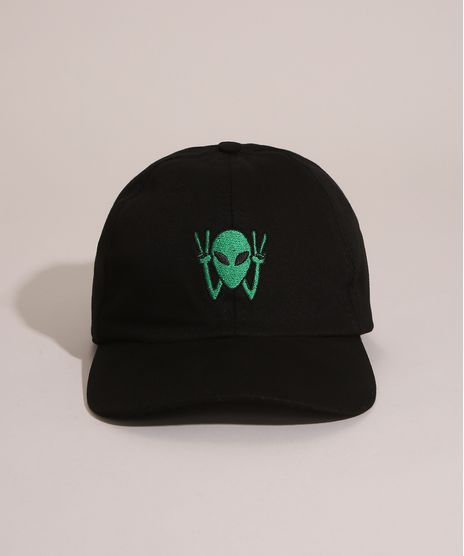 Bone-Aba-Curva-com-Bordado-Alien-Preto-1000741-Preto_1