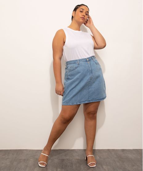 Saia Jeans Curta Plus Size Nashville