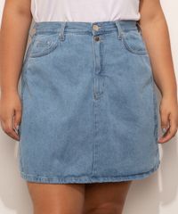 Saia Jeans Curta Plus Size Nashville vista frontal