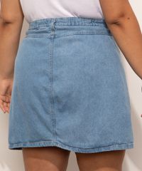 Saia Jeans Curta Plus Size Nashville vista costas
