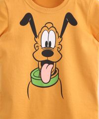 Conjunto-Infantil-de-Camiseta-Pluto-Manga-Curta-Mostarda---Bermuda-de-Moletom--Preta-9994747-Preto_2
