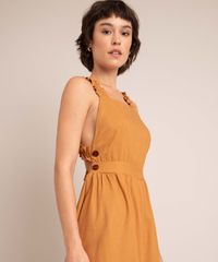 Vestido-Midi-de-Linho-Alca-Larga-com-Babado-Decote-Reto-Caramelo-9998720-Caramelo_4