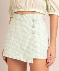 Short-Saia-de-Sarja-Estampado-Xadrez-Vichy-Cintura-Super-Alta-Cos-Assimetrico-Verde-1006917-Verde_2