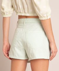 Short-Saia-de-Sarja-Estampado-Xadrez-Vichy-Cintura-Super-Alta-Cos-Assimetrico-Verde-1006917-Verde_3