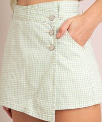 Short-Saia-de-Sarja-Estampado-Xadrez-Vichy-Cintura-Super-Alta-Cos-Assimetrico-Verde-1006917-Verde_4