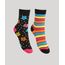 Kit-de-2-Meias-Cano-Medio-Estampada-Listrado-e-Floral-Multicor-1002181-Multicor_1