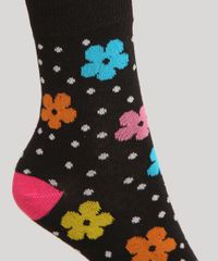 Kit-de-2-Meias-Cano-Medio-Estampada-Listrado-e-Floral-Multicor-1002181-Multicor_4