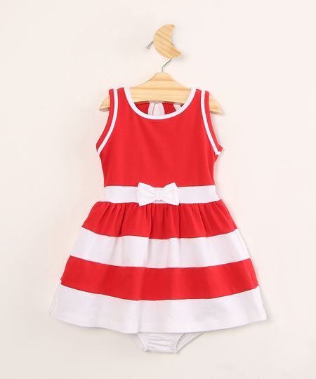Vestido-Infantil-Hello-Kitty-com-Laco-e-Listras-Sem-Manga---Calcinha--Vermelho-9996572-Vermelho_1