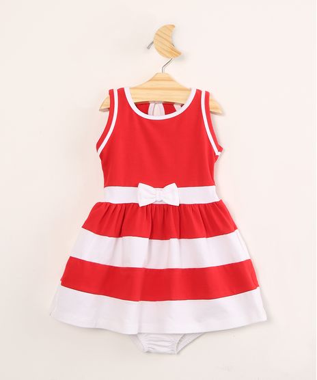 Vestido-Infantil-Hello-Kitty-com-Laco-e-Listras-Sem-Manga---Calcinha--Vermelho-9996572-Vermelho_1
