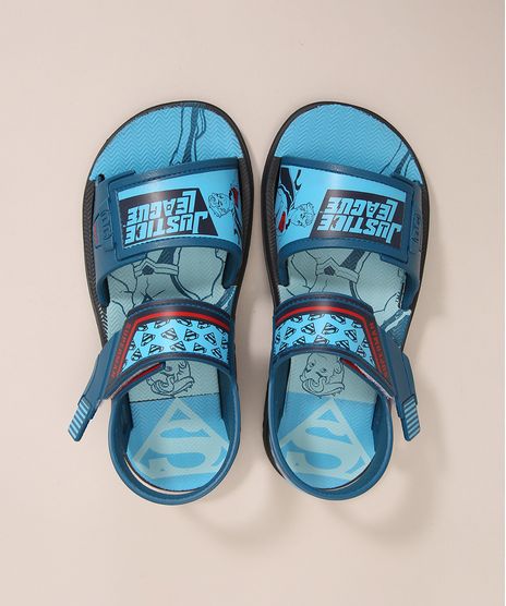 Papete-Infantil-Super-Homem-Liga-da-Justica-com-Velcro-Grendene-Azul-1006031-Azul_1