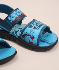 Papete-Infantil-Super-Homem-Liga-da-Justica-com-Velcro-Grendene-Azul-1006031-Azul_3
