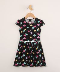 Vestido-Infantil-Estampado-Coracoes-com-Cinto-e-Recorte-Manga-Curta--Preto-9995386-Preto_1