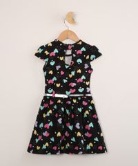 Vestido-Infantil-Estampado-Coracoes-com-Cinto-e-Recorte-Manga-Curta--Preto-9995386-Preto_2