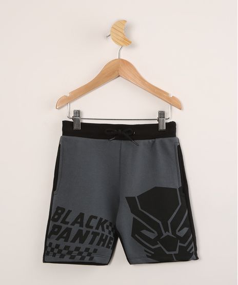 Bermuda-Infantil-de-Moletom-Pantera-Negra-Cinza-Escuro-9998822-Cinza_Escuro_1