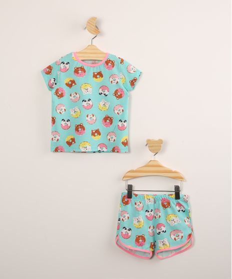 Pijama-Infantil-de-Algodao-Manga-Curta-Estampado-Donuts-Azul-9997916-Azul_1