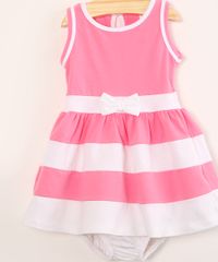 Vestido-Infantil-com-Laco-e-Listras-Sem-Manga---Calcinha--Rosa-1004519-Rosa_5