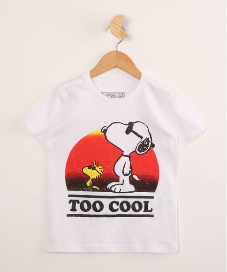 Camiseta-Infantil-de-Algodao-Snoopy--Too-Cool--Manga-Curta-Off-White-9995105-Off_White_1