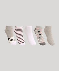 Kit-de-5-Meias-Cano-Baixo-Pandinha-e-Estampado-Listras--Multicor-9991874-Multicor_1