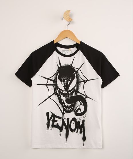 Camiseta-Raglan-juvenil-de-Algodao-Venom-Manga-Curta-Off-White-1000455-Off_White_1