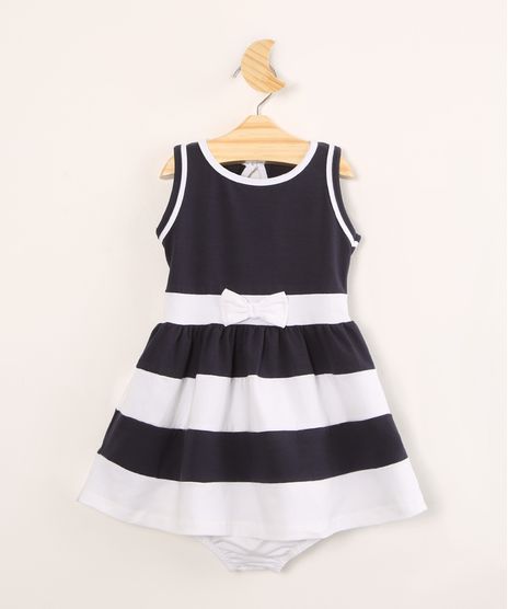 Vestido-Infantil-com-Laco-e-Listras-Sem-Manga---Calcinha--Azul-Marinho-1004520-Azul_Marinho_1