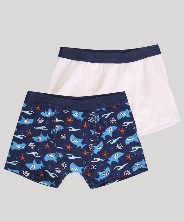 Kit de 2 Cuecas Boxer Infantis Tubarão Multicor 4