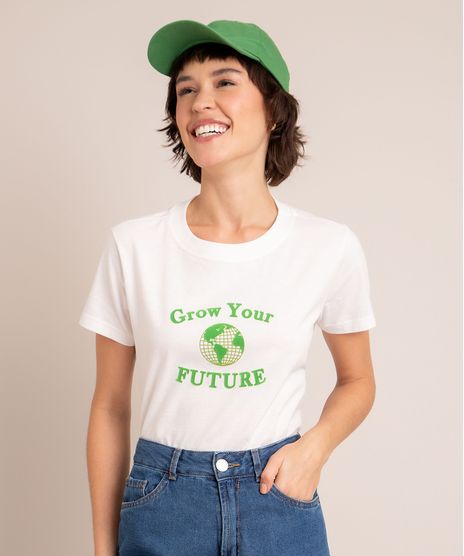 Camiseta-Oversized-de-Algodao--Grow-Your-Future--Manga-Curta-Decote-Redondo-Estampada--Off-White-1004987-Off_White_1