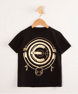 Camiseta-Infantil-de-Algodao-Eternos-Manga-Curta--Preta-9999271-Preto_1
