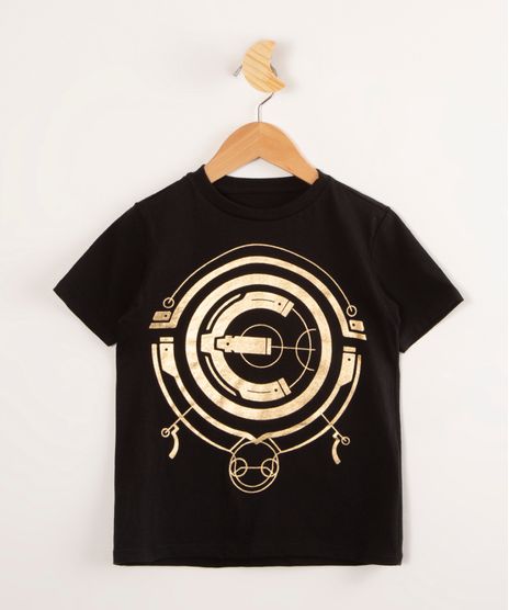 Camiseta-Infantil-de-Algodao-Eternos-Manga-Curta--Preta-9999271-Preto_1