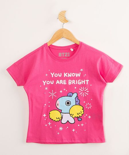 Blusa-Juvenil-de-Algodao-BT21--You-Know-You-Are-Bright--Manga-Curta--Pink-9995966-Pink_1