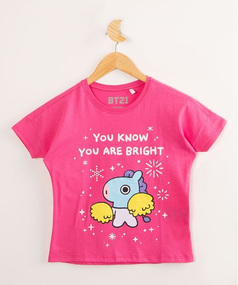 Blusa-Juvenil-de-Algodao-BT21--You-Know-You-Are-Bright--Manga-Curta--Pink-9995966-Pink_1