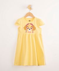Vestido-Infantil-Patrulha-Canina-Manga-Curta-Amarelo-9994837-Amarelo_1