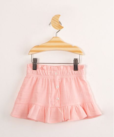 Saia-Infantil-de-Algodao-Texturizada-com-Babado-e-Botoes-Rosa-Claro-9989649-Rosa_Claro_1