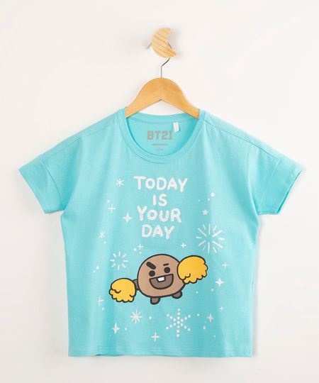 Blusa-Juvenil-de-Algodao-BT21--Today-Is-Your-Day--Manga-Curta--Azul-9995974-Azul_1