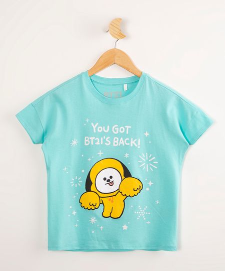 Blusa-Juvenil-de-Algodao-BT21--You-Got-BT21-S-Back--Manga-Curta--Azul-9995967-Azul_1