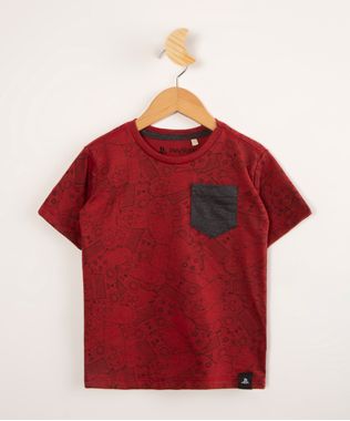 Camiseta-Infantil-PlayStation-Manga-Curta--Vermelha-1004802-Vermelho_1