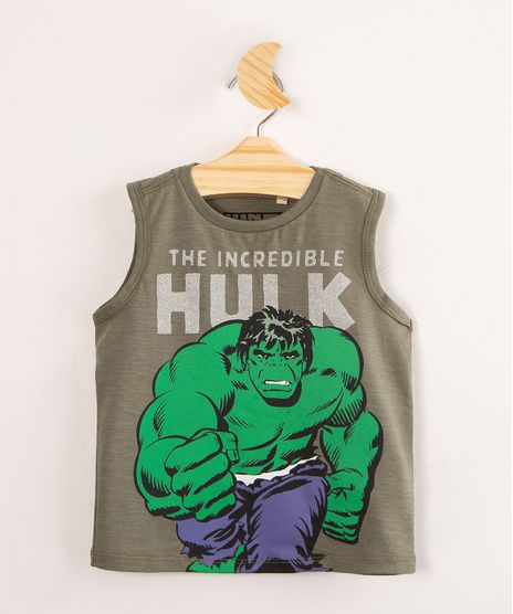 Regata-Infantil-de-Algodao--O-Incrivel-Hulk--Verde-Militar-1002510-Verde_Militar_1
