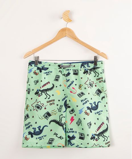 Bermuda-Surf-Infantil-Estampada-Dinossauros-Verde-Claro-9989556-Verde_Claro_1