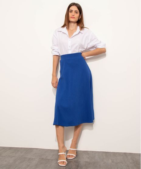 Saia-Feminina-Mindset-Midi-Evase-Canelada-Azul-Royal-9982679-Azul_Royal_1