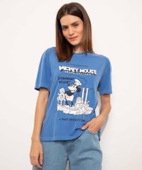 T-Shirt-de-Algodao-Mickey-Mouse-Manga-Curta-Decote-Redondo-Mindset-Azul-9995100-Azul_1