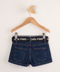 Short-Saia-Infantil-Jeans-com-Cinto-Estampado--Girl-Pwr---Azul-Escuro-1003198-Azul_Escuro_2